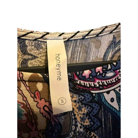 Honey Me Ladies Long Sleeve Purple Cheetah Pattern Scoop Neck Dress SZ Small - Picture 4 of 7